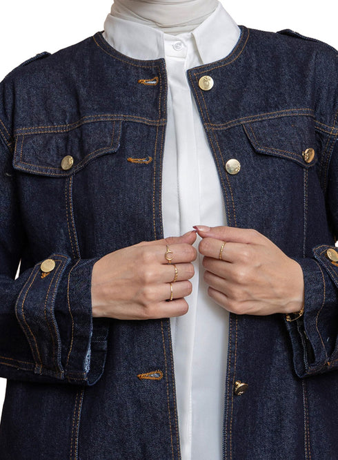 Blue Round Jacket Jeans
